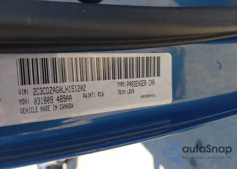 2020 Dodge Challenger Sxt from USA, damaged, VIN 2C3CDZAG0LH151202